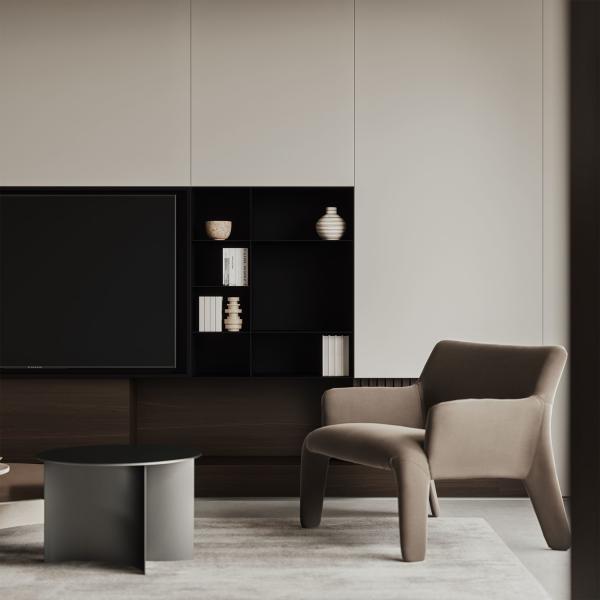 Design de casa inteira cremosa contemporânea Beige Mobiliário doméstico Design de gabinete de cozinha