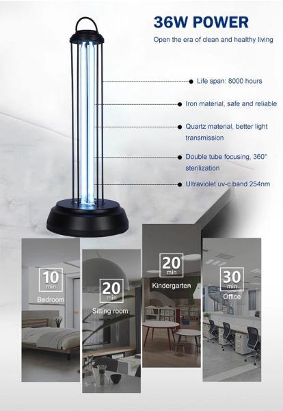 Black Finished IP20 Unique Table Lamps , 220v Uv Disinfection Lamp
