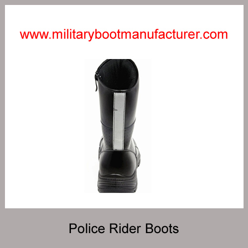 Wholesale China Military Grade Police Officer Rider Boots With Full Grain NAPPA Leather PU Rubber Dual Density Outsole