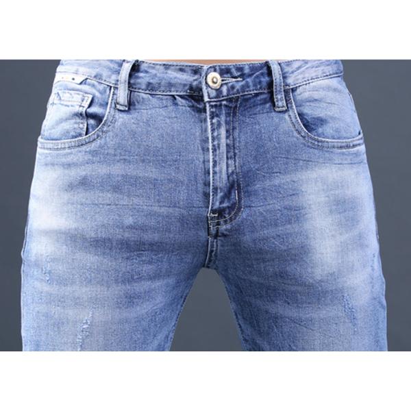 Customise Woven Autumn Mens Denim Jacket And Jeans Pants Mens Blasting On Legs