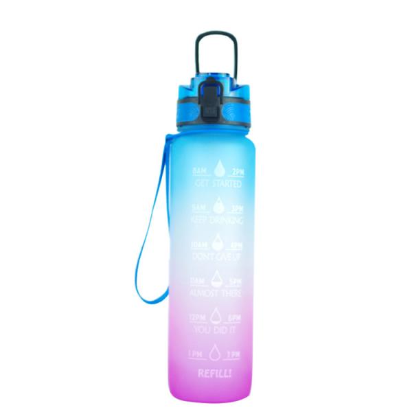 A garrafa plástica de Drinkware com filtro, aptidão ostenta a garrafa de água com marcador do tempo