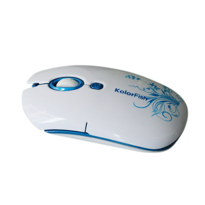 KolorFish 4 Keys Apple Design 2.4G Wireless Optical Mouse DPI Speed Change Nano Receiver