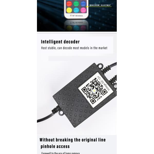 RVB bleu sans fil 12v a mené les lumières des véhicules à moteur de tube au néon de bandes de lumière pour les voitures 6W