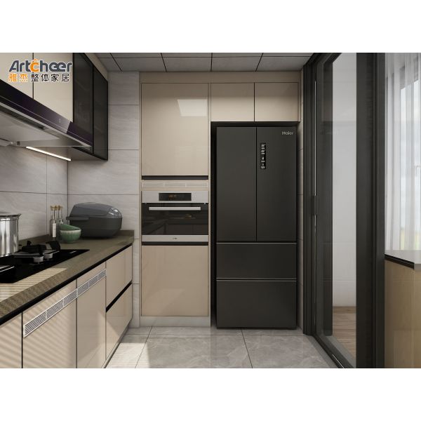 Modern U Shape Kitchen Cabinet with Waterproof Design PVC Door Finish and Eco-Friendly Material