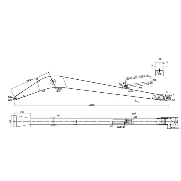 Practical DX300 Doosan Long Reach 20m Alloy Steel For Excavator