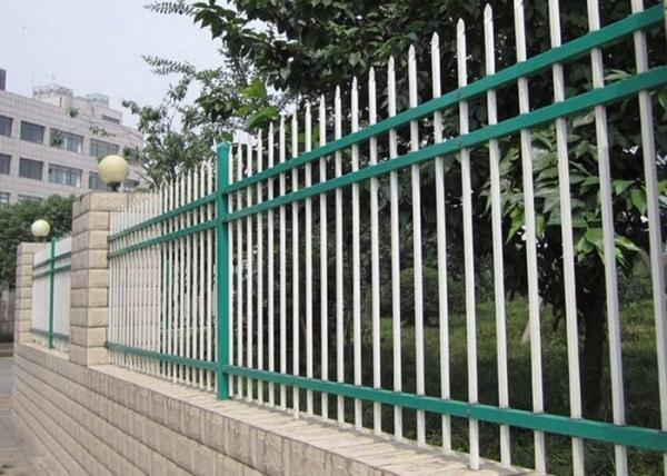 Protective Zinc Steel Fence , Spear Top Fencing For Factory / School / Villa