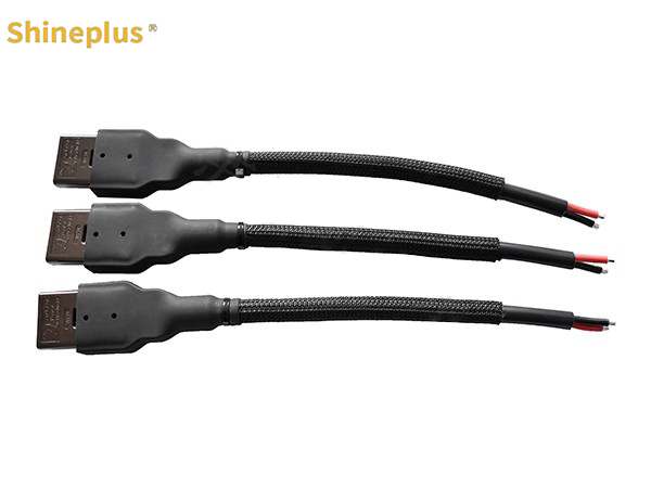 300V Black Braided Bushing Shielded Vehicle Harness Two Wheel Harness