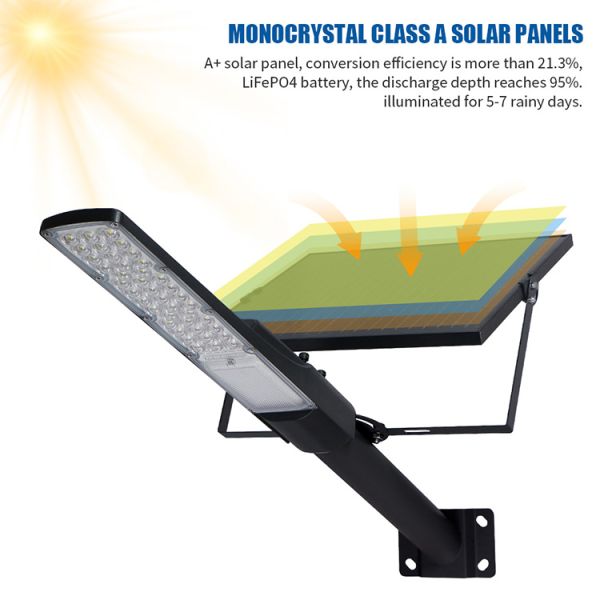 300W IP67 Monocrystalline Solar Street Light with LED Solar Panel for Outdoor Use