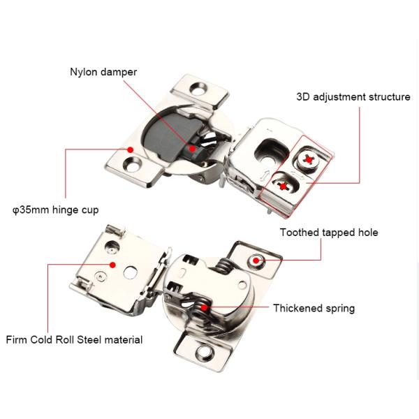 26mm Thick 3D Adjustment  Soft Close Cabinet Door Hinges