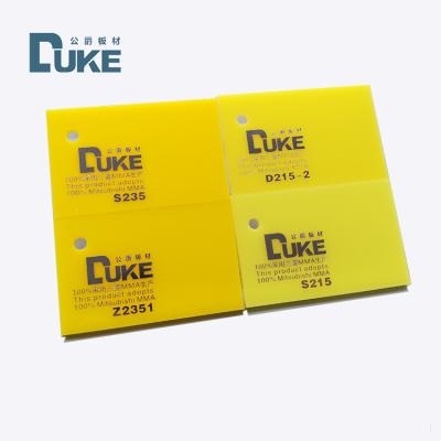 Folhas de plástico acrílico de 3 mm de plexiglás de cor amarela formadas a vácuo
