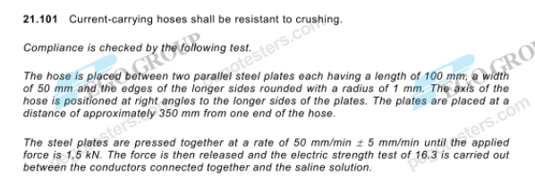 IEC60335-2-2 Compliant Crushing Test Apparatus with 1.5KN Max Crushing Pressure and 50mm/min Pressurization Speed for Current-Carrying Hose