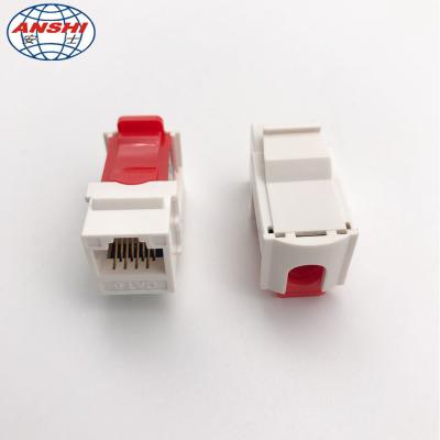 Graus Unshielded Rj45 Jack trapezoide de CAT6 RJ45 UTP 90 com chapeamento de ouro