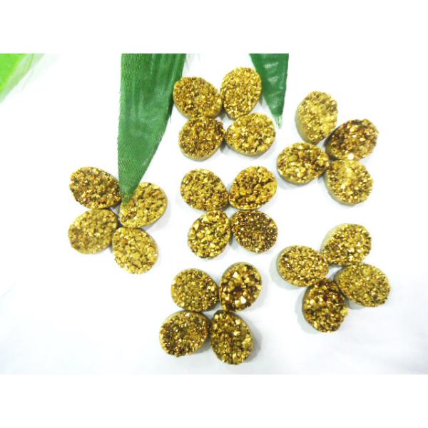 Handmade Jewellery Accessories Gold Tear Drop Druzy Agate Stone Jewelry 12 * 16