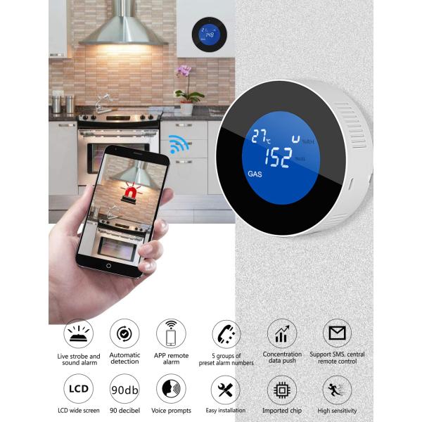 Glomarket Tuya Wifi Gas Detector GSM Alarm System Lcd Digital Alarm Leak Sensor Gas Leak Detector