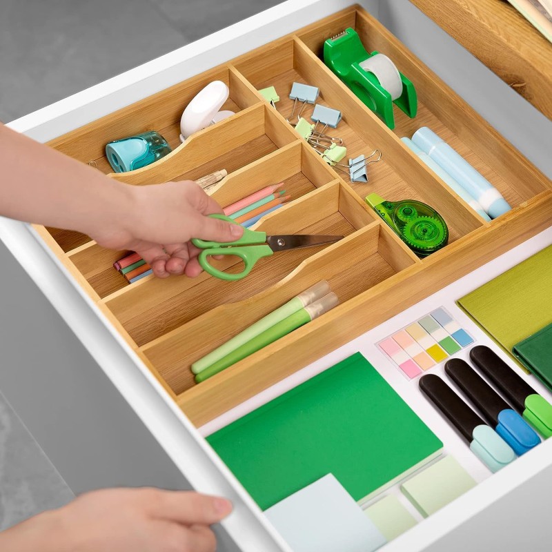 Wholesale Kitchen Knives Tray Bamboo Silverware Drawer Dividers Drawer Organizer Bamboo for Household Tableware