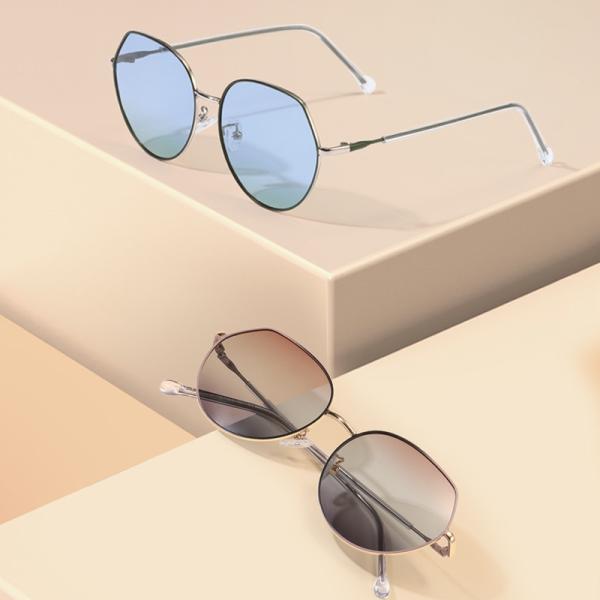UV Protection Round Metal Sunglasses Women'S Simple Type OEM