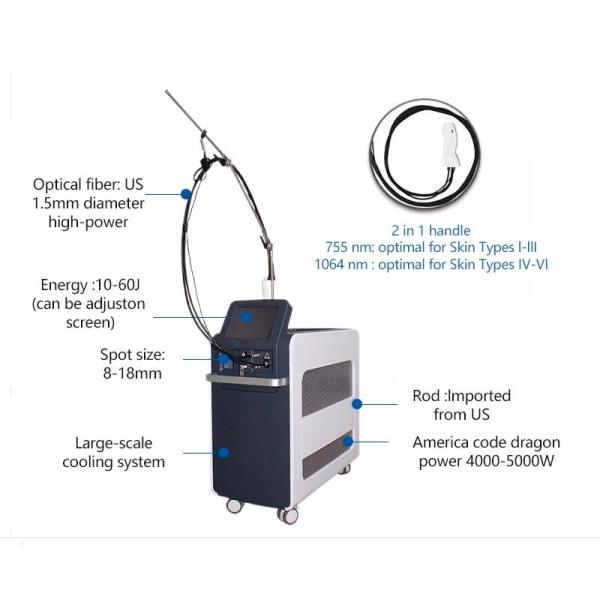удаление волос машины красоты лазера александрита пятна 1064нм 755нм 18мм Про