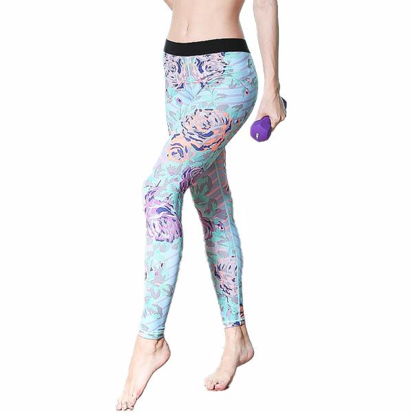 CPG Global Women's Gyg Legging Sport Running Pants Yoga  Floral Blue Print  High Quality HK17