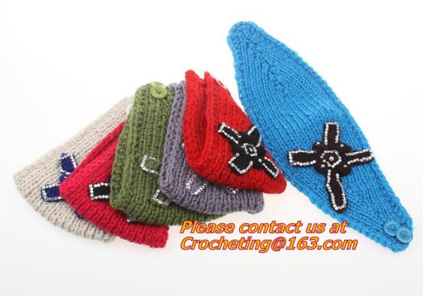 Embroidery bowknot Women's Knitted Head wrap Knitting wool crochet headband women cable