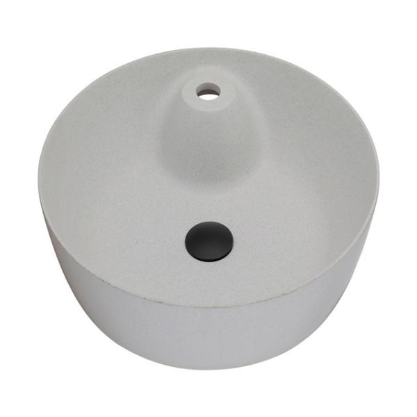 Round Bowl Hotel Use Quartz Stone Material Top Mount Barthroom Sink