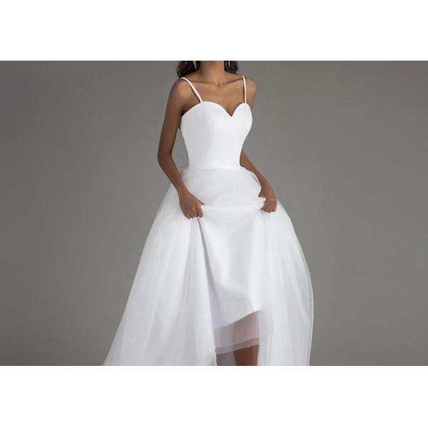 Sling White A Line Wedding Gowns Heart Shaped Satin Chest Back Zipper