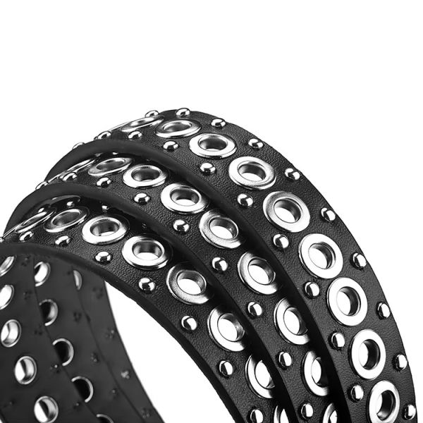 Punk-Style Rock Studded PU Leather For European American Ins Style Universal Ladies Belts