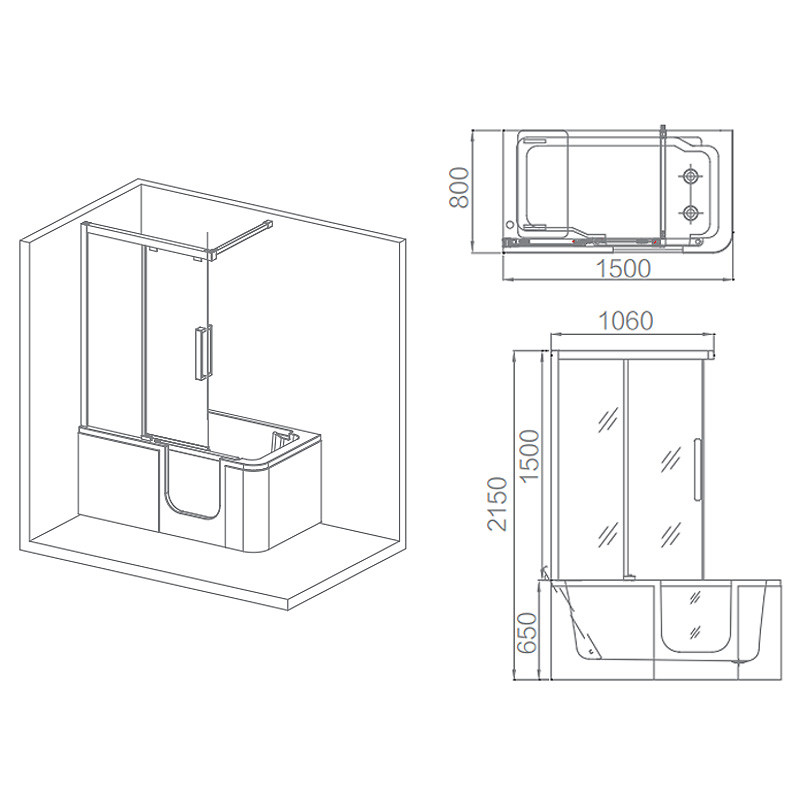 Подгоняйте ушат 200L воздушного пузыря массажа Freestanding для Bathroom