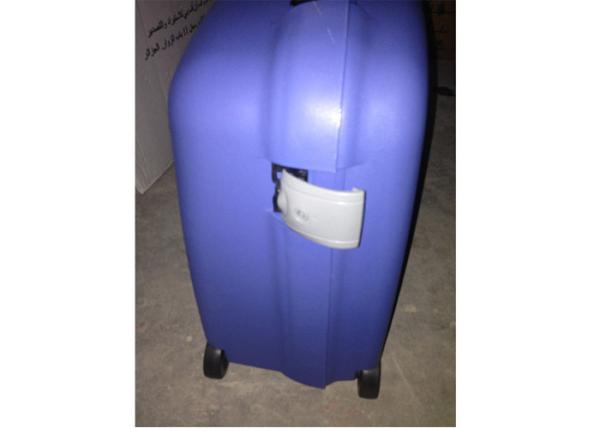PP Plastic Hard Case Bright Blue Suitcase Luggage Sets With Big And Universal Wheels