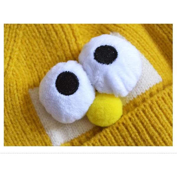 Unisex Winter Cartoon Wool Hat Cat Brother Knitting Eye Hat for Boys and Girls' Trend