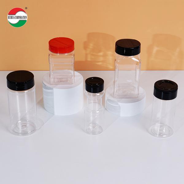 PET Plastic Spice Jar with PP Flip Lid Salt Pepper Seasoning Container for Kitchen Storage