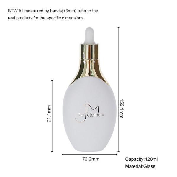 Frosted Glass Cosmetic Packaging Bottles 50ml With Dropper