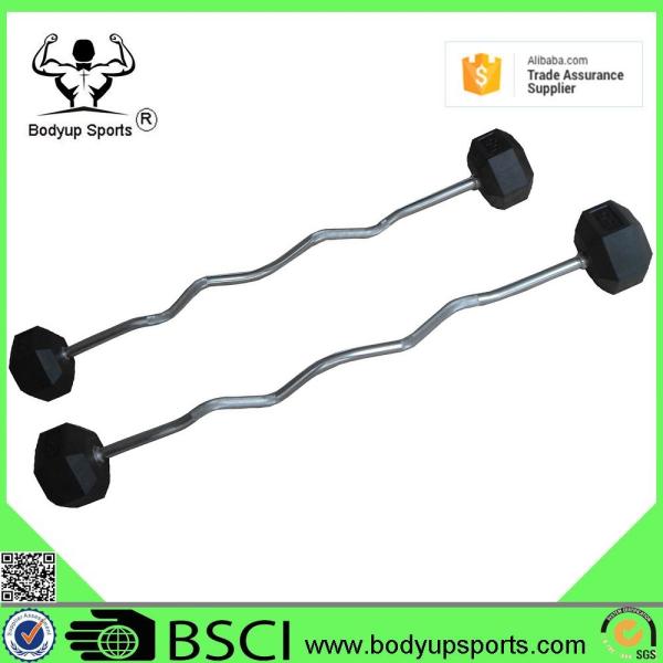 Fixed Hex Head Fitness Equipment Barbells With Curl Or Straight Bar