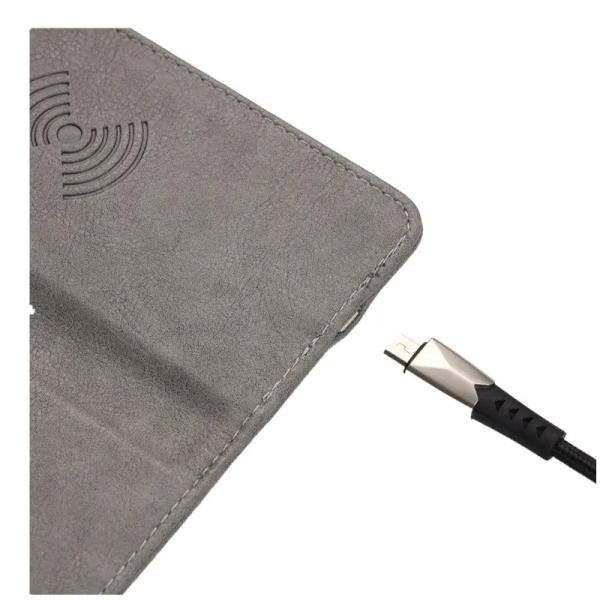 Luxury Business Pu Wireless Charger Mouse Pad With Custom Logo Printed