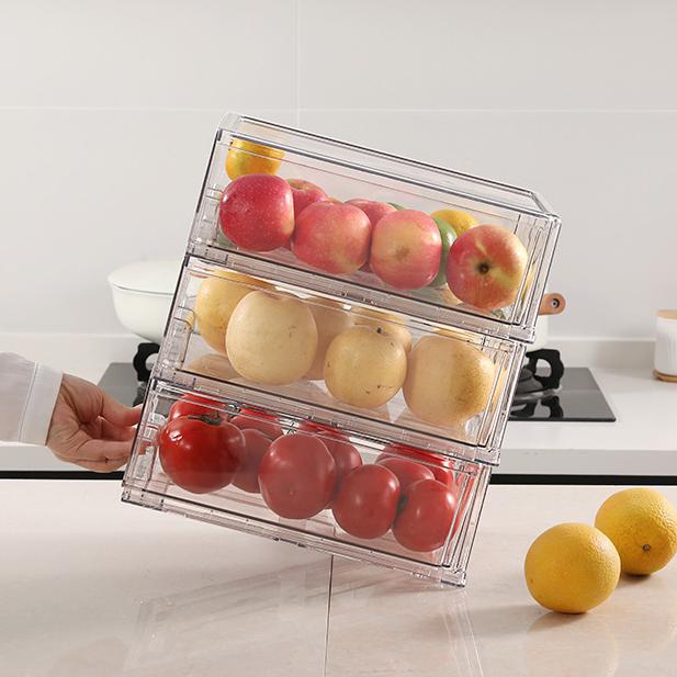 Hot Selling Food Grade Refrigerator Fresh Keeping Box Plastic Transparent Food Fruit Vegetable Storage Box