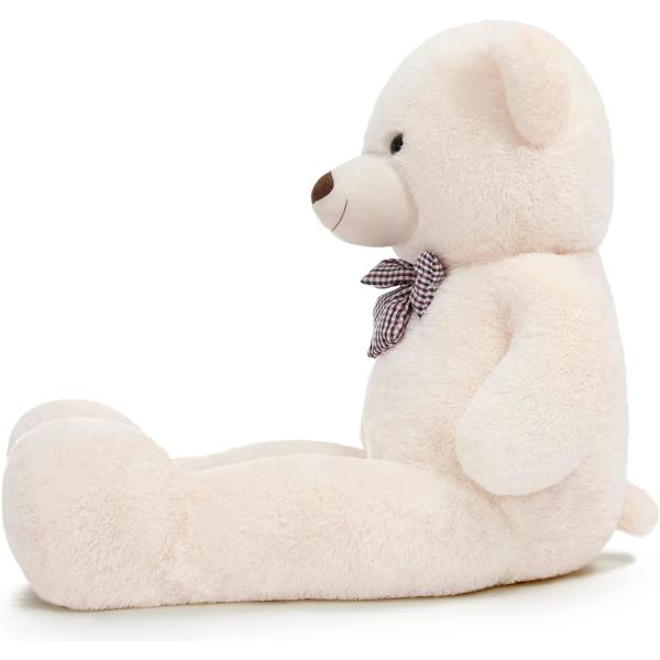 Misscindy Géant Teddy Bear Plush animaux fourrés pour la petite amie ou les enfants 47 pouces, (Blanc)