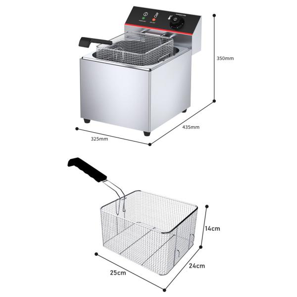 Hotel Restaurant 11L Commercial Electric Deep Fryer 6.75KG with and Online Support