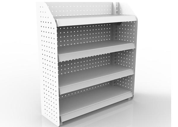 Perforated Back Panel Supermarket Metal Shelves SPCC Material 3 Years Warranty