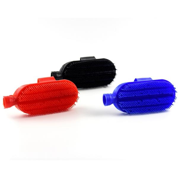 Голубой гребень карри холить лошади, пластиковый гребень карри с приложением шланга