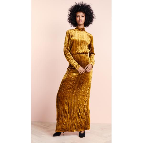 Платье бархата женщин моды одежды макси случайное