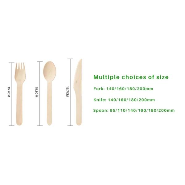 Набор столового прибора Tableware устранимого деревянного ножа вилки ложки Biodegradable деревянный