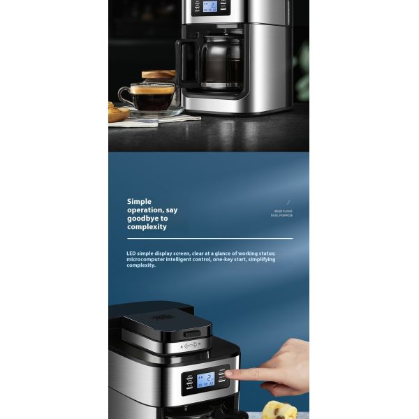 1050W Fully Automatic Coffee Maker 1.2L Water Tank 2 Hour Insulation For Office