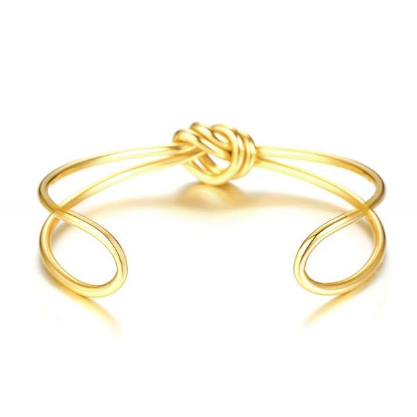 Bracelet à manchette en or géométrique mince 18K plaqué en or fait à la main pour les femmes