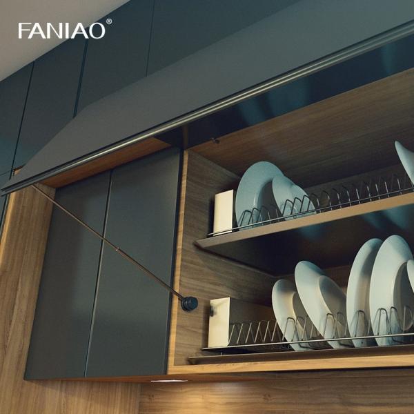 Минималистский дизайн Меламиновая отделка Зеленый деревянный современный открытый кухонный шкаф