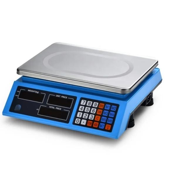 Balance commercial en acier inoxydable Rectangle Veidt ACS-809 30kg pour une mesure précise du poids dans les restaurants, les tiroirs-caisses et l'alimentation.