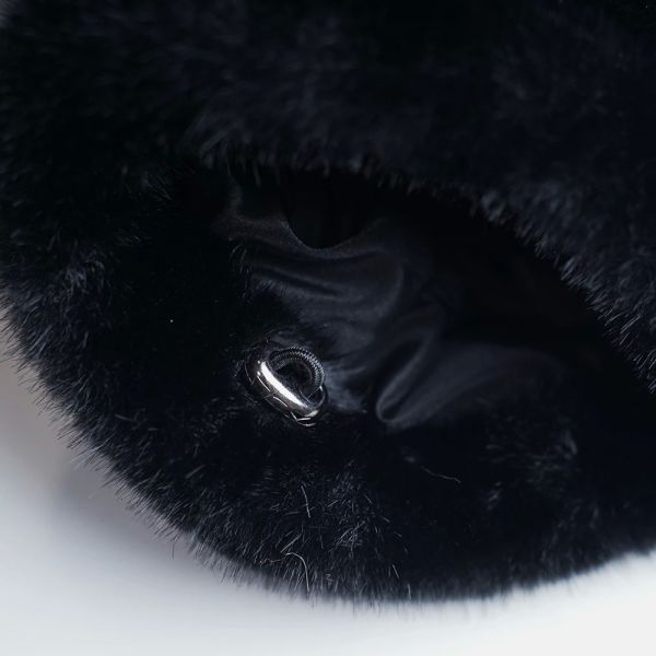 Black Fur Jacket Faux Fur Stand Up Fluffy Jacket