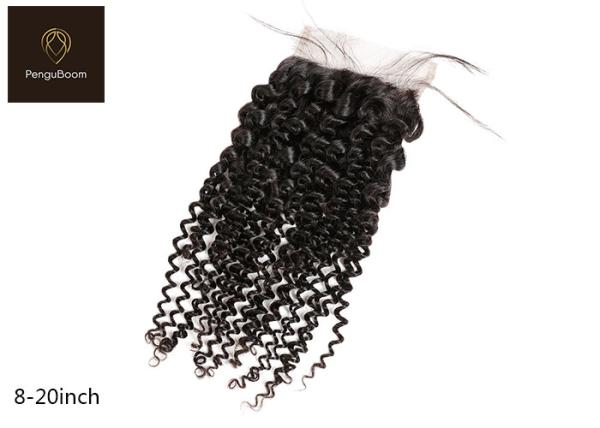Grade 8A Curly Reinforced Remy Human Hair Closure 130% Density