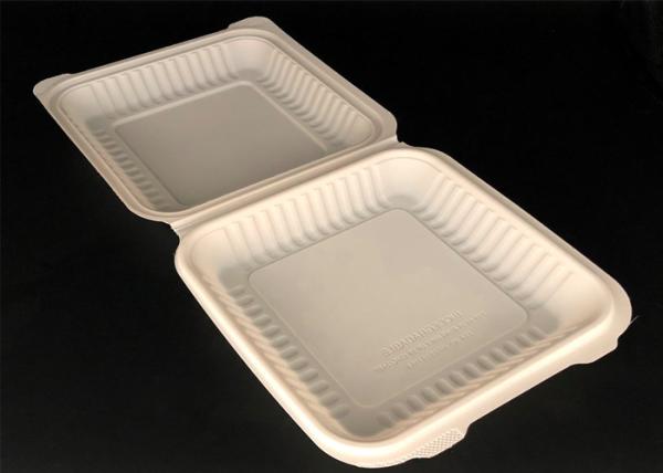Clear disposable biodegradable pet fast food tray clamshell container white round bowl