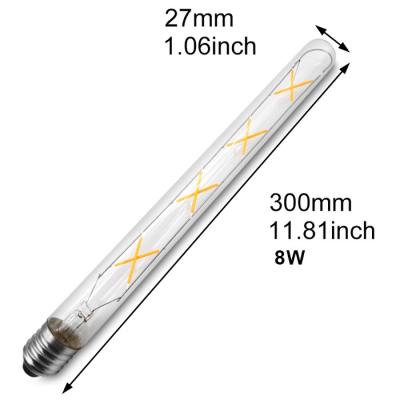 T30 / Les ampoules 8w de filament d'Edison du cru T32 chauffent le blanc 300mm 110v 220v