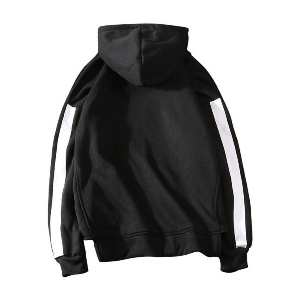 Orange Black Cool Streetwear Hoody Sweatshirts White Stripes Mens Pullover Hoodies