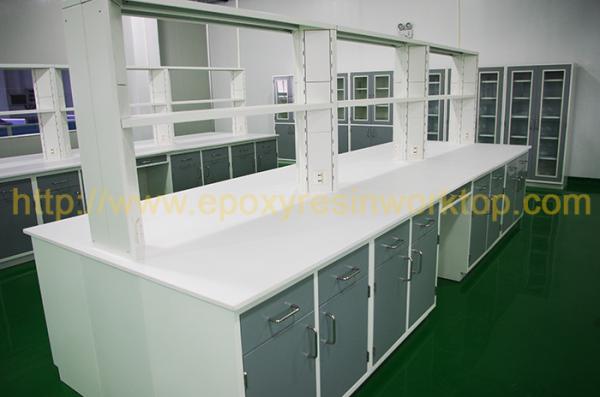 Colorful Epoxy Resin Worktop , Lab Island Bench With Radius / Bevel Edge